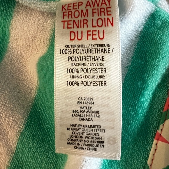 Hatley Green and Pink Baby Raincoat With Butterfly Pattern Size 9-12 Mos - Picture 7 of 10